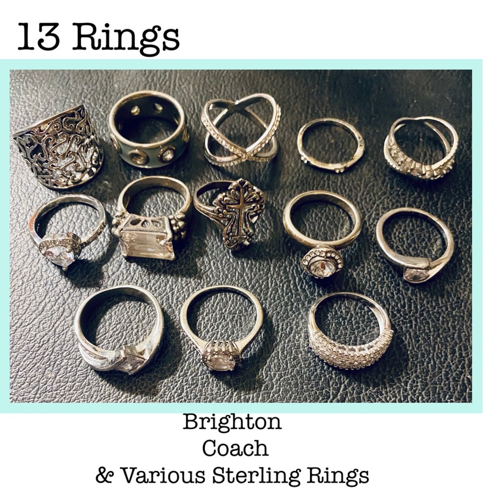 SOLD!! 💗💗💗13 Piece Silver Ring Bundle